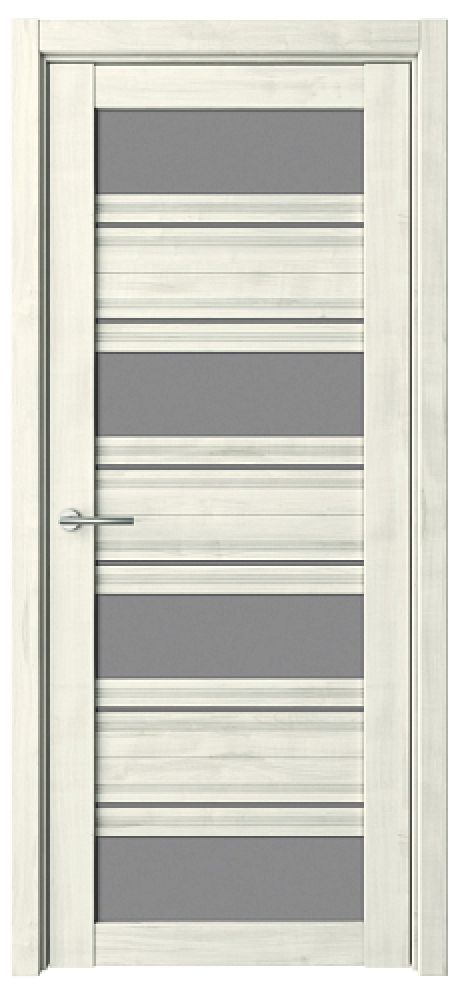 Межкомнатная дверь со стеклом Монтана Жемчужный Soft Touch Стекло графитовое (ALBERO)