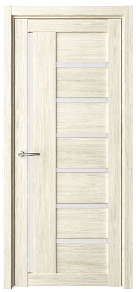 Межкомнатная дверь со стеклом Мадрид Белый кипарис Эко-шпон Стекло белое (ALBERO)