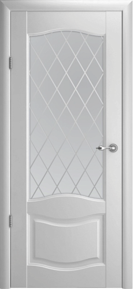 Межкомнатная дверь Лувр-1 Платина Vinyl Мателюкс с алмазной гравировкой "Ромб" (ALBERO)