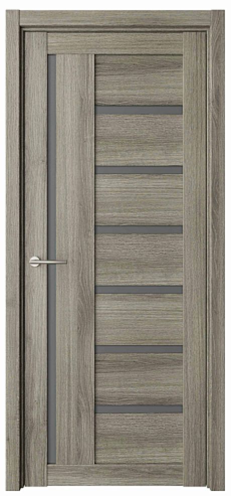 Межкомнатная дверь со стеклом Мадрид Пепельный ясень Эко-шпон Стекло графитовое (ALBERO)