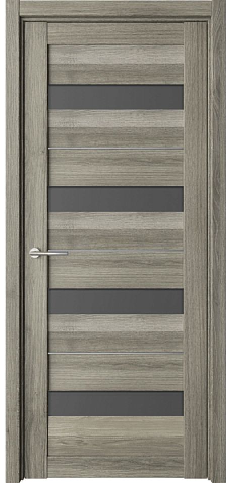 Межкомнатная дверь со стеклом Барселона Пепельный ясень Эко-шпон Стекло графитовое (ALBERO)