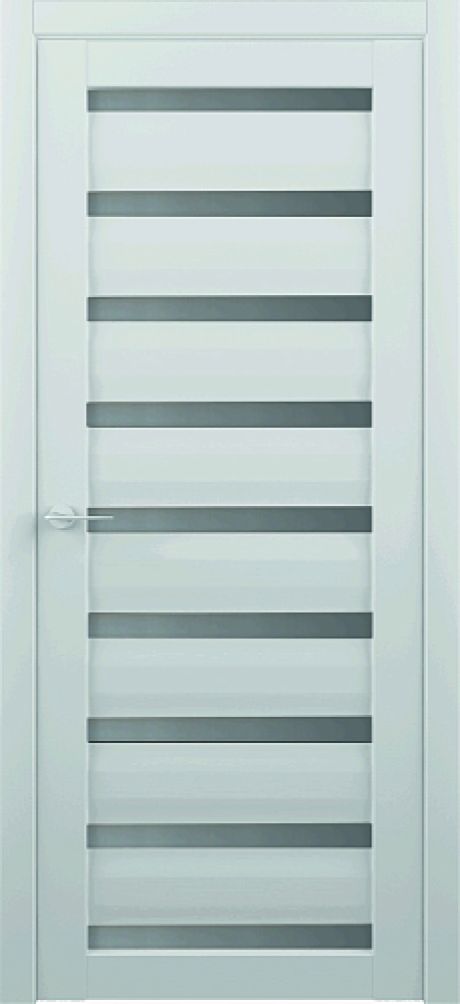 Межкомнатная дверь со стеклом Сидней Кедр снежный Эко-шпон Стекло графитовое (ALBERO)