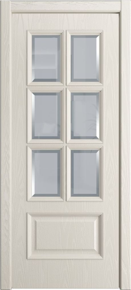 Межкомнатная дверь со стеклом Палермо-1 Бежевый Шпон (Мильяна)