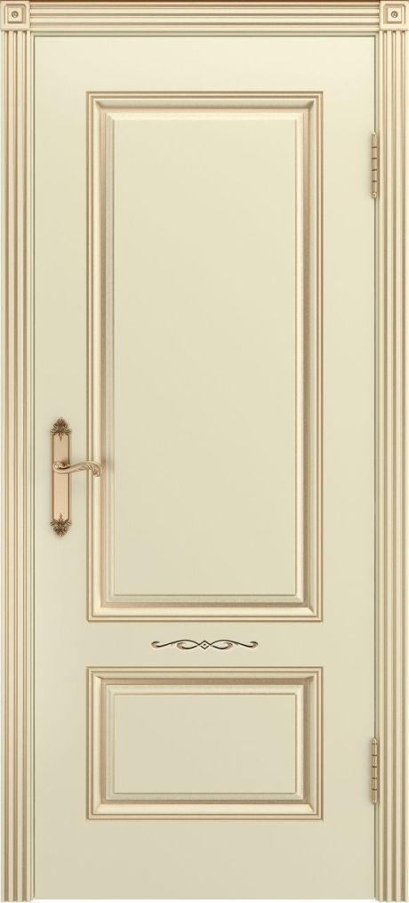 Глухая межкомнатная дверь Аккорд В1 Слоновая кость с патиной Золото Эмаль (Бипи Дорс)