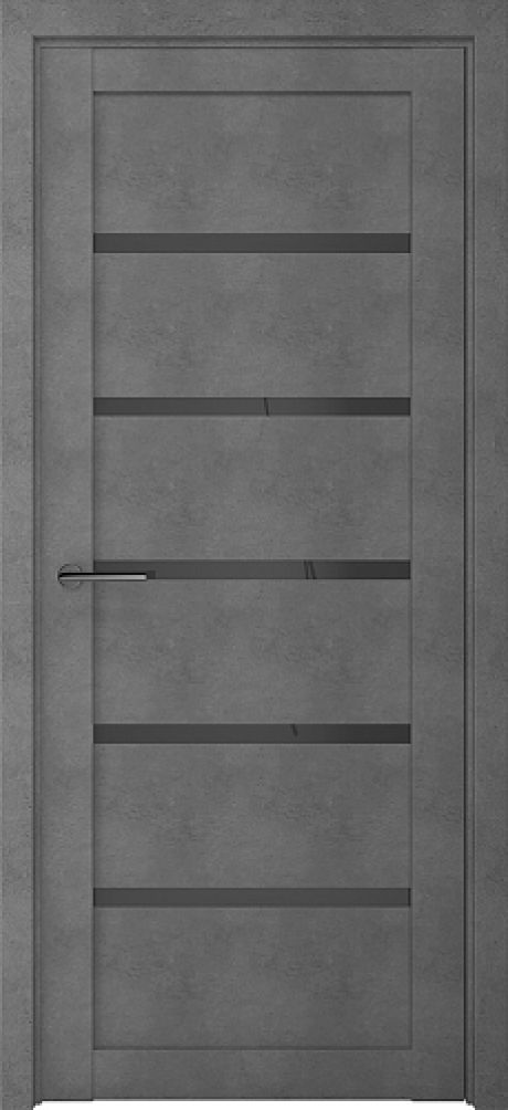 Межкомнатная дверь со стеклом Вена Темный Бетон Стекло графитовое (ALBERO)