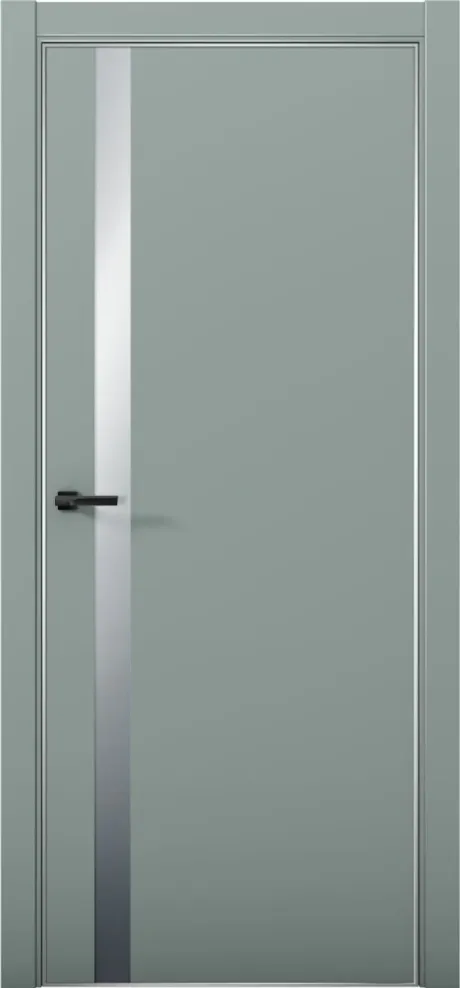 Межкомнатная дверь со стеклом ESTETICA 07 Deep Green Анодированная кромка AL (Brandoors)