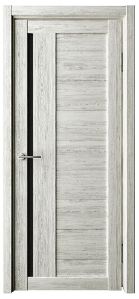 Межкомнатная дверь со стеклом Валенсия Дуб нордик Эко-шпон Стекло черное (ALBERO)