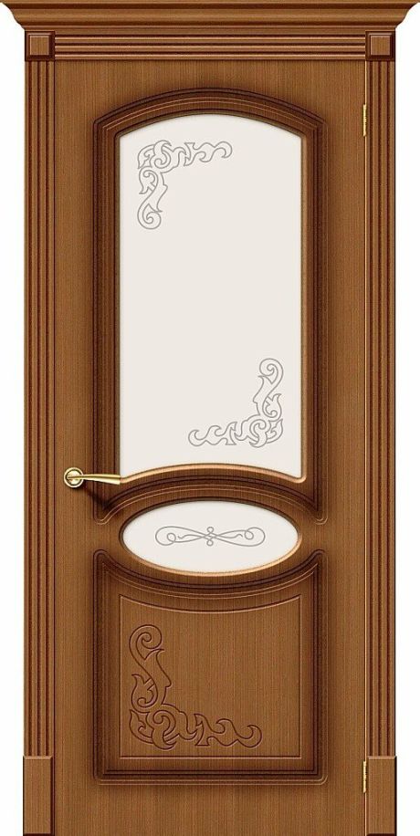 Межкомнатная дверь остекленная Азалия Ф-11 (Орех) (BRAVO)