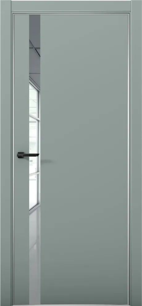 Межкомнатная дверь с зеркалом ESTETICA 07 Deep Green Анодированная кромка AL (Brandoors)