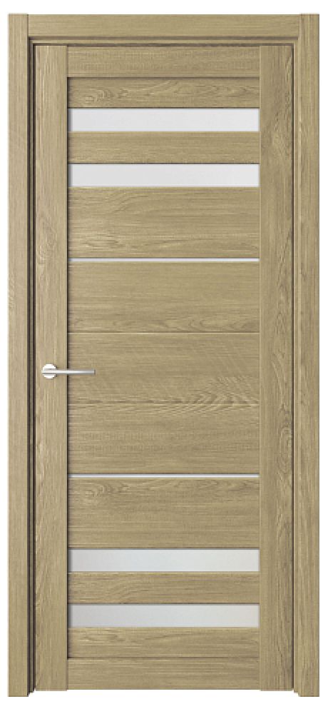 Межкомнатная дверь со стеклом Пекин Натуральный дуб Эко-шпон Стекло мателюкс (ALBERO)