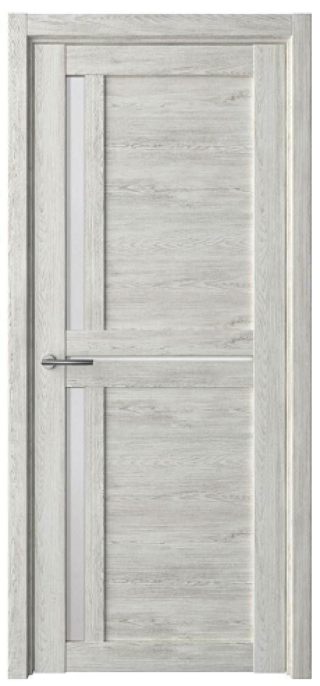 Межкомнатная дверь со стеклом Кельн Дуб нордик Эко-шпон Стекло мателюкс (ALBERO)