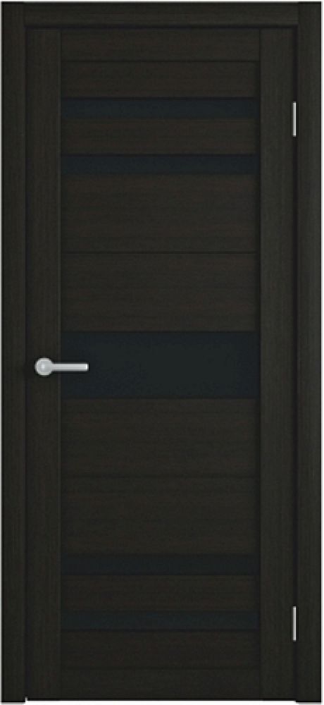 Межкомнатная дверь со стеклом Тренд Т-10 Лиственница темная Eco Tex Стекло черное (ALBERO)