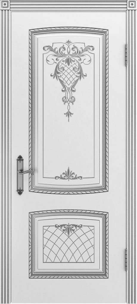 Глухая межкомнатная дверь Симфония В3 Белый с патиной Серебро Эмаль (Бипи Дорс)