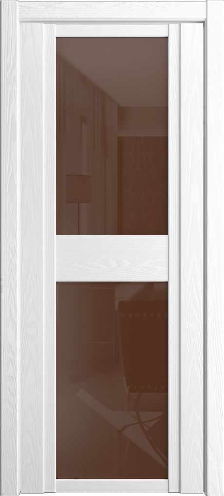 Межкомнатная дверь со стеклом QDO D Белоснежный Шпон (Мильяна)