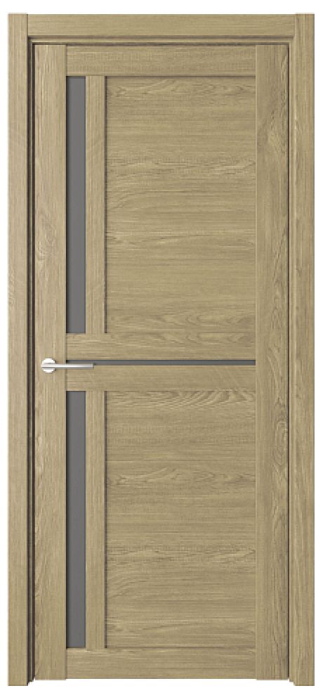 Межкомнатная дверь со стеклом Кельн Натуральный дуб Эко-шпон Стекло графитовое (ALBERO)