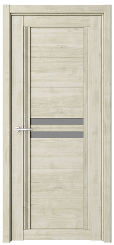 Межкомнатная дверь со стеклом Каролина Кремовый Soft Touch Стекло графитовое (ALBERO)