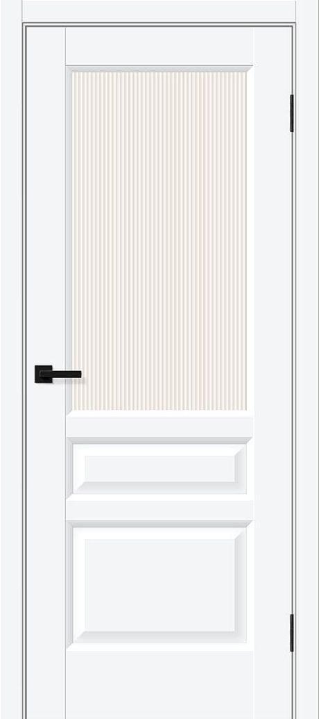 Межкомнатная дверь остекленная Неоклассик-35 White Silk (BRAVO)