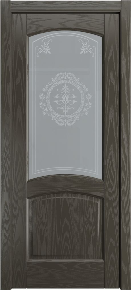 Межкомнатная дверь со стеклом Фиона Гриджио Шпон (Мильяна)