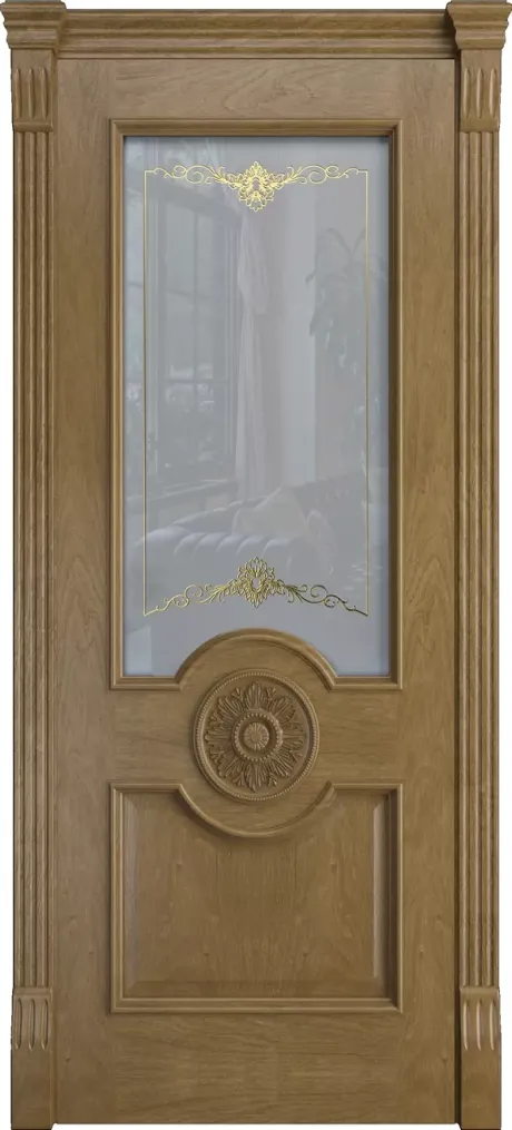 Межкомнатная дверь со стеклом Портофино Дуб янтарь Шпон (Бипи Дорс)