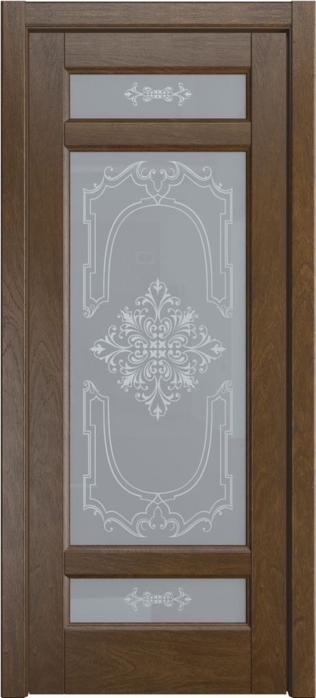 Межкомнатная дверь со стеклом Клариса Дуб виски Шпон (Мильяна)