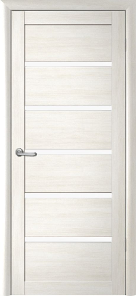 Межкомнатная дверь со стеклом Вена Белый кипарис Эко-шпон Стекло белое (ALBERO)