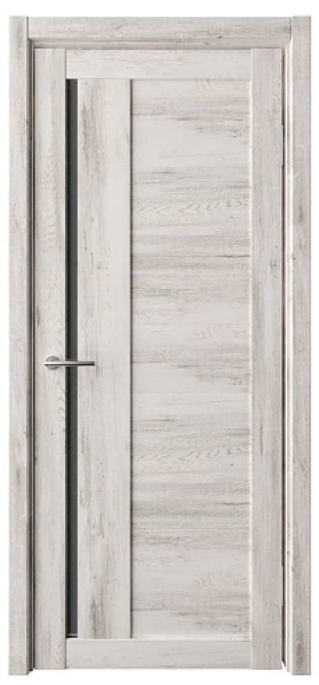 Межкомнатная дверь со стеклом Валенсия Кедр снежный Эко-шпон Стекло графитовое (ALBERO)