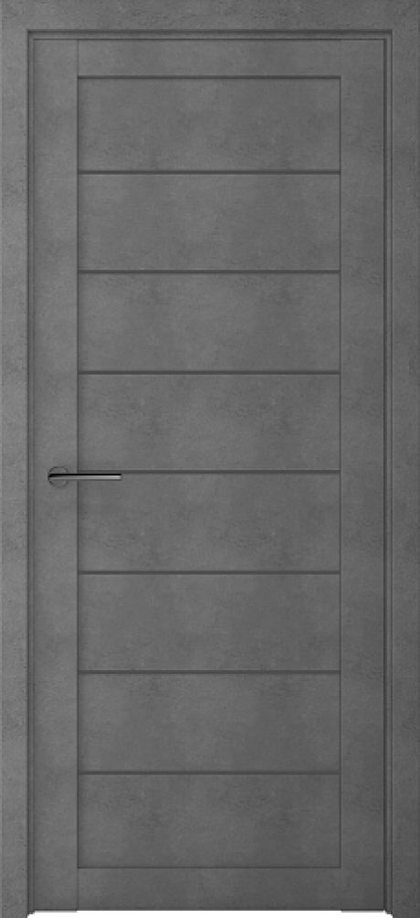 Межкомнатная дверь со стеклом Сеул Темный Бетон Стекло графитовое (ALBERO)