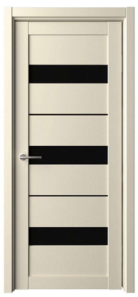 Межкомнатная дверь со стеклом Прага Сэнд Vinyl Стекло черное (ALBERO)