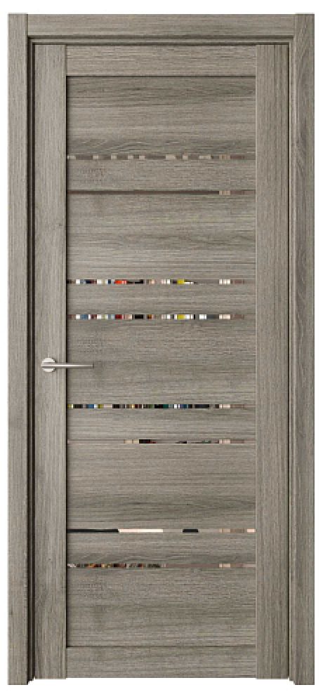 Межкомнатная дверь с зеркалом Дублин Пепельный ясень Эко-шпон Зеркало (ALBERO)