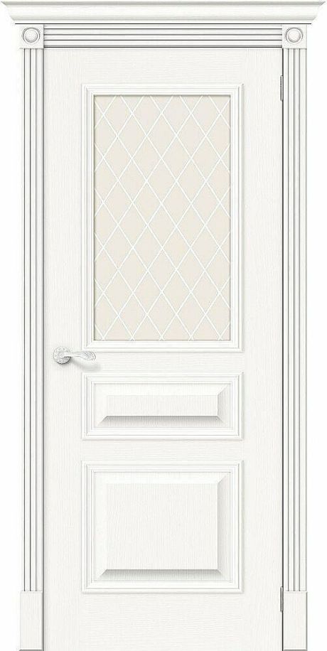 Межкомнатная дверь остекленная Вуд Классик-15.1 Wood Classic Whitey (Mr.wood)
