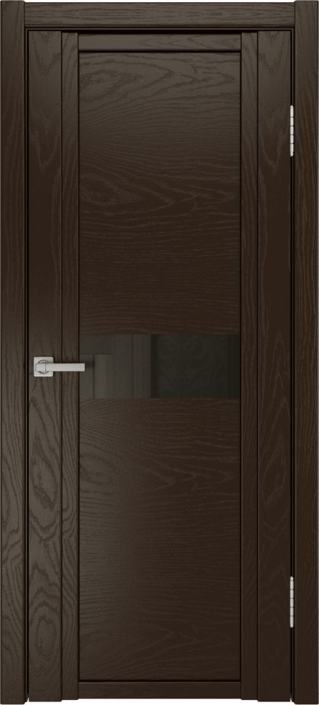 Межкомнатная дверь со стеклом QDO H Темный шоколад Шпон (Мильяна)