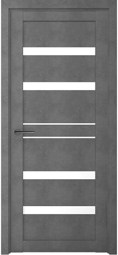 Межкомнатная дверь со стеклом Дрезден Темный Бетон Стекло белое (ALBERO)