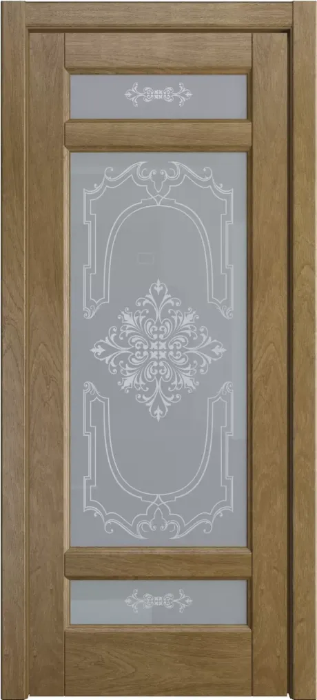 Межкомнатная дверь со стеклом Клариса Дуб янтарь Шпон (Мильяна)