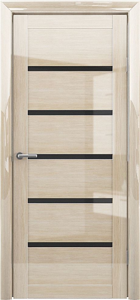 Межкомнатная дверь со стеклом Вена GL Мокко глянец Глянец Стекло черное (ALBERO)