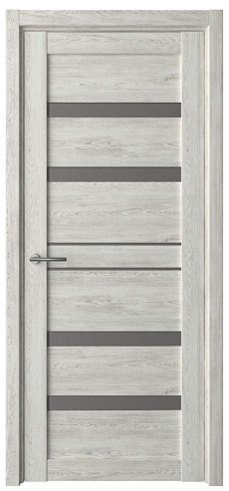 Межкомнатная дверь со стеклом Дрезден Дуб нордик Эко-шпон Стекло графитовое (ALBERO)