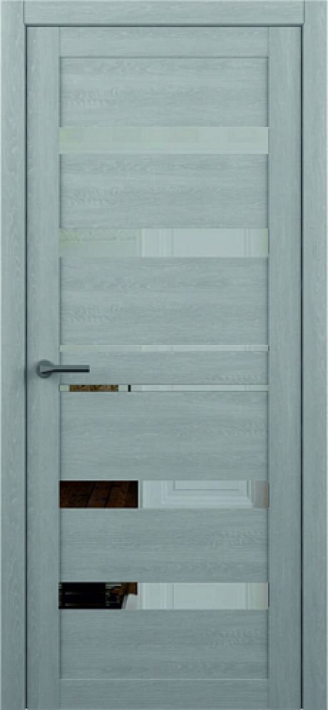 Межкомнатная дверь с зеркалом Тренд-12 Ясень дымчатый Eco Tex Зеркало (ALBERO)