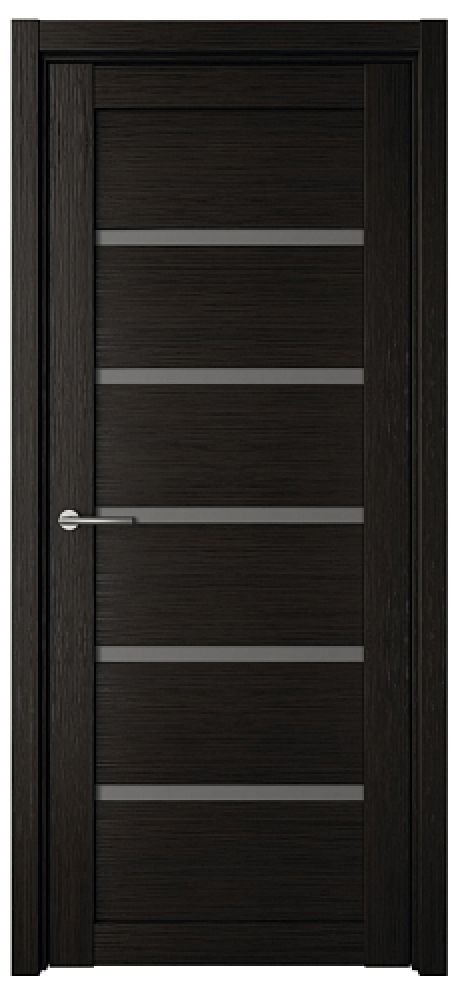 Межкомнатная дверь со стеклом Вена Темный кипарис Эко-шпон Стекло графитовое (ALBERO)