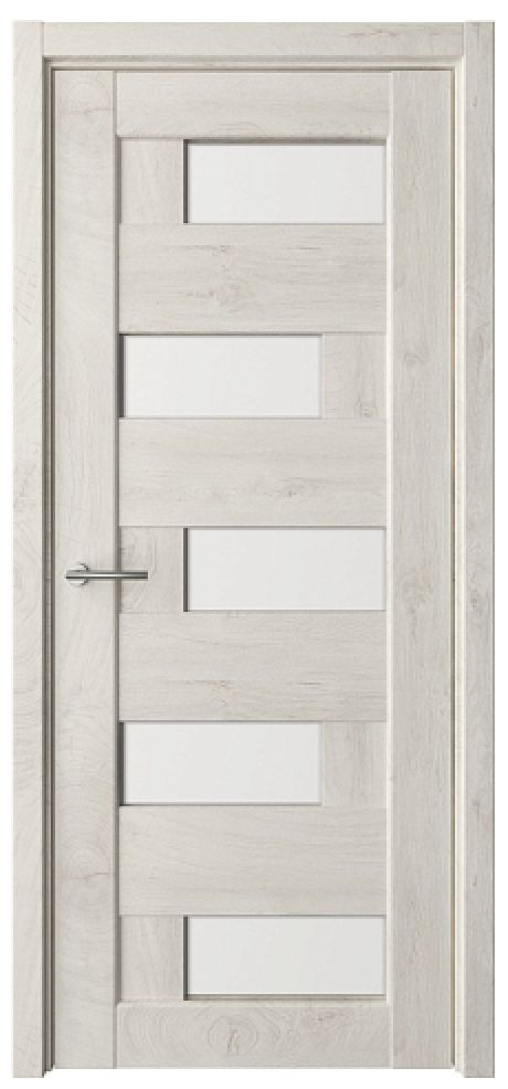 Межкомнатная дверь со стеклом Гавана Дуб снежный CPL TL Стекло белое (ALBERO)