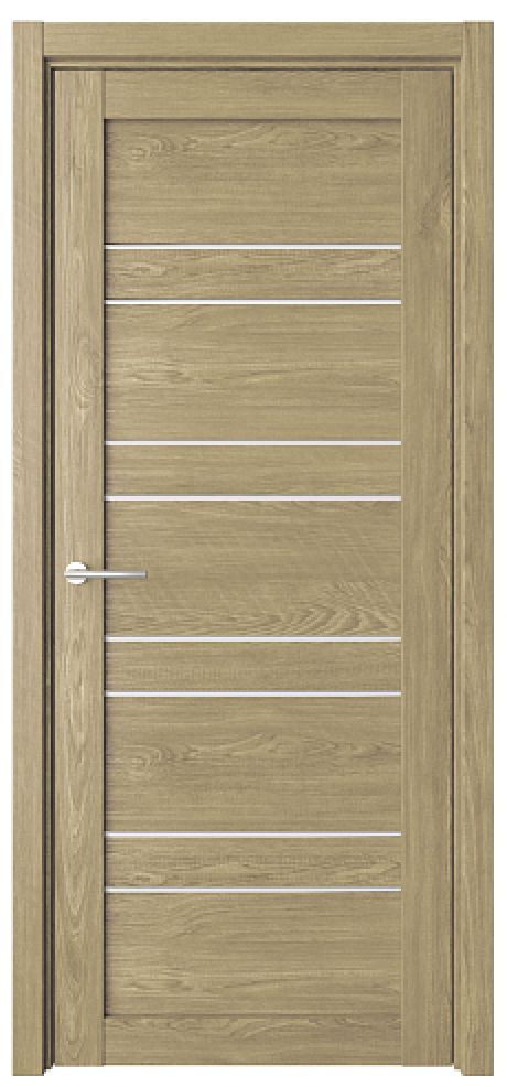 Межкомнатная дверь со стеклом Дублин Натуральный дуб Эко-шпон Стекло белое (ALBERO)