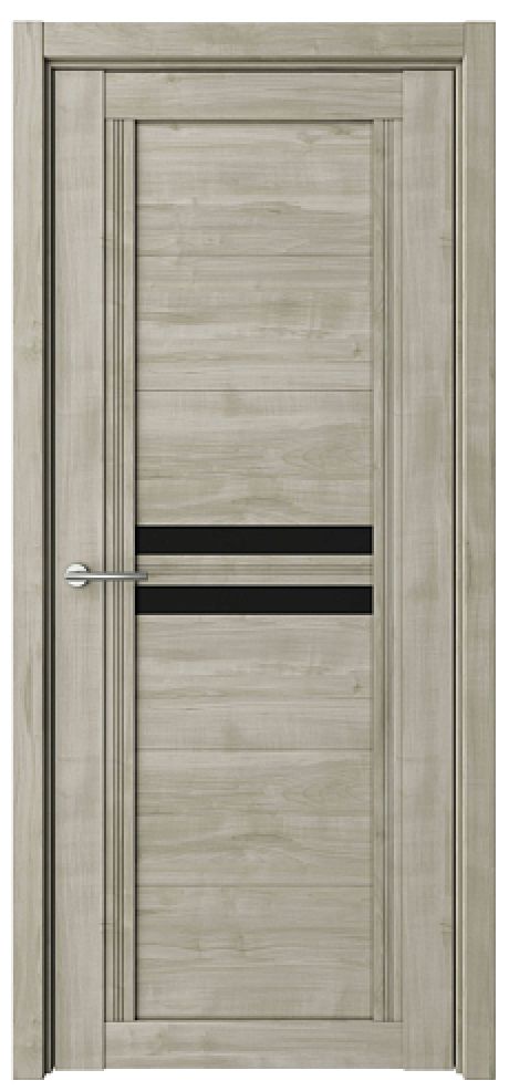 Межкомнатная дверь со стеклом Каролина Графит Soft Touch Стекло черное (ALBERO)