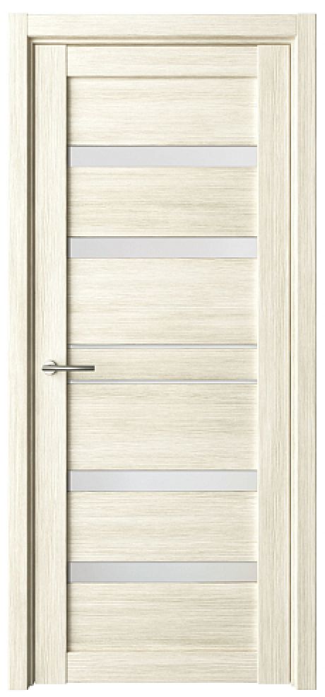 Межкомнатная дверь со стеклом Дрезден Белый кипарис Эко-шпон Стекло мателюкс (ALBERO)