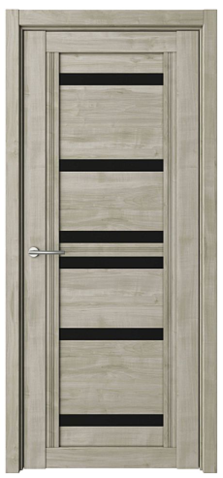 Межкомнатная дверь со стеклом Миссури Графит Soft Touch Стекло черное (ALBERO)