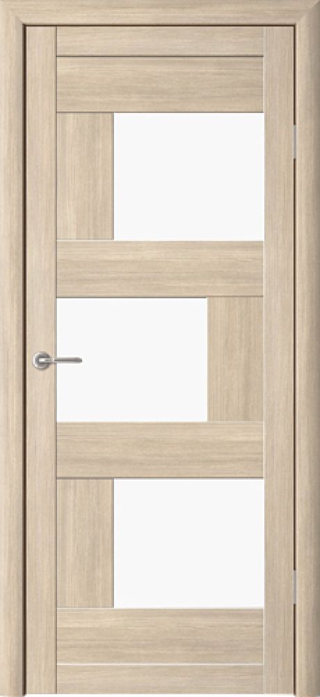 Межкомнатная дверь со стеклом Стокгольм Лиственница мокко Эко-шпон Стекло белое (ALBERO)
