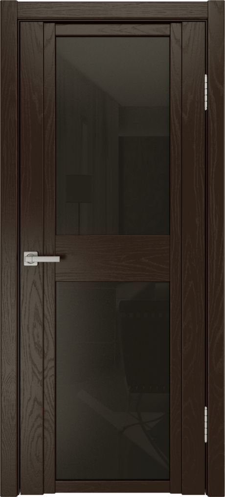 Межкомнатная дверь со стеклом QDO D Темный шоколад Шпон (Мильяна)