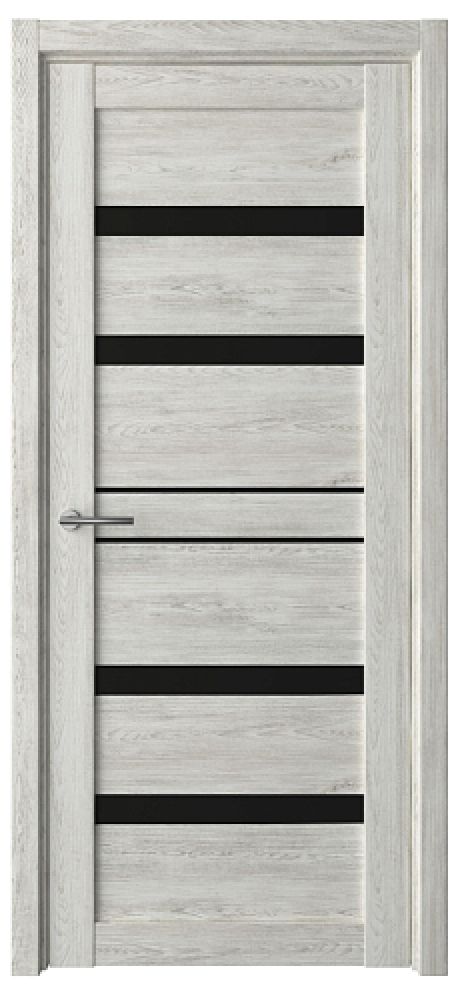 Межкомнатная дверь со стеклом Дрезден Дуб нордик Эко-шпон Стекло черное (ALBERO)