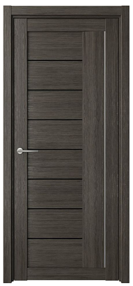 Межкомнатная дверь со стеклом Марсель Серый кедр Эко-шпон Стекло черное (ALBERO)