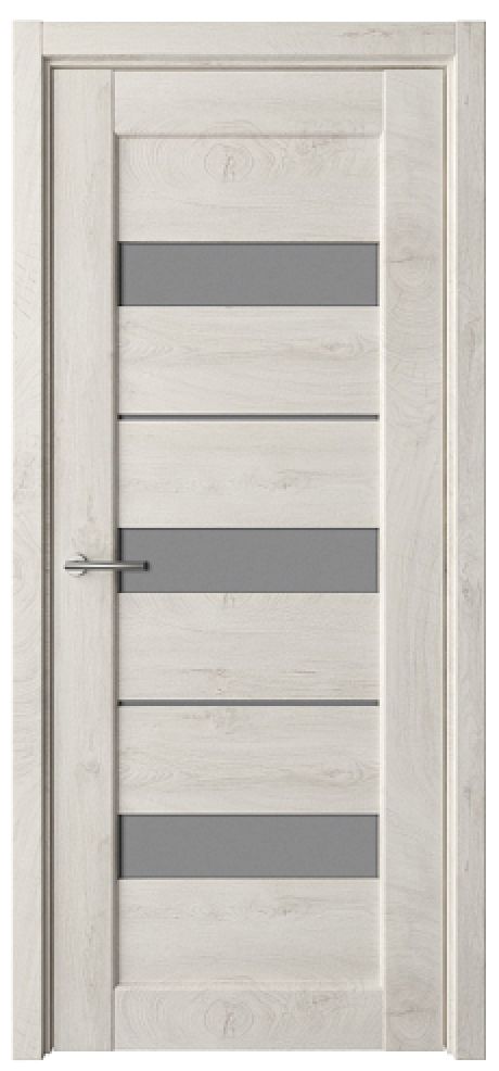 Межкомнатная дверь со стеклом Бостон Дуб снежный CPL TL Стекло графитовое (ALBERO)