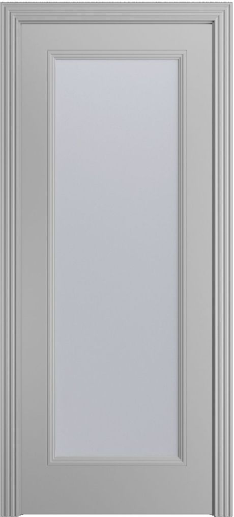 Межкомнатная дверь со стеклом Манхэттен-1 Светло серая Эмаль (Бипи Дорс)