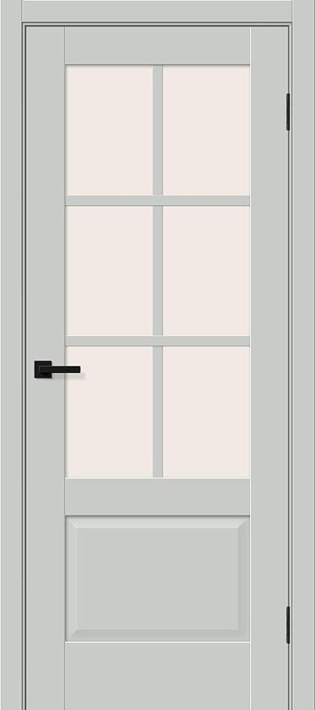 Межкомнатная дверь остекленная Прима-13.0.1 Grey Silk (BRAVO)