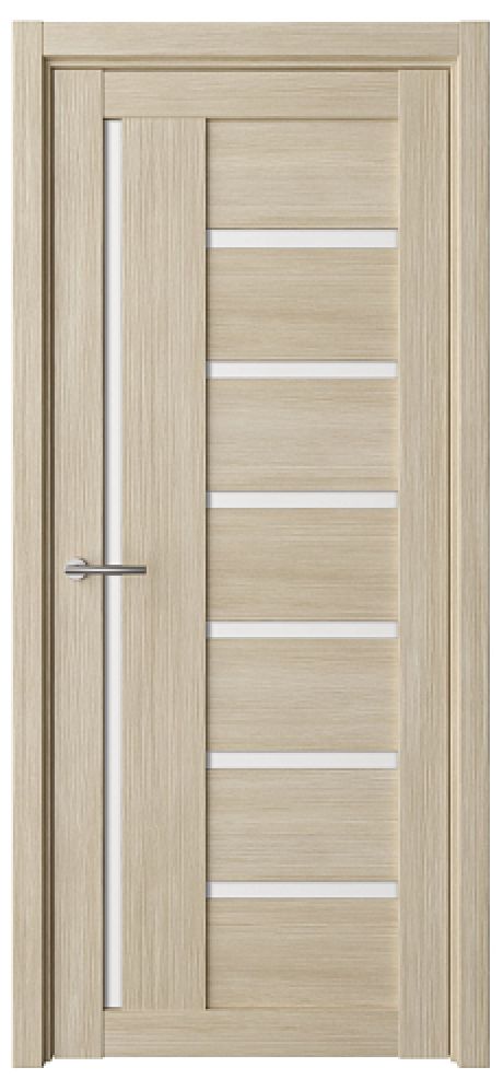 Межкомнатная дверь со стеклом Мадрид Лиственница мокко Эко-шпон Стекло белое (ALBERO)